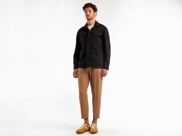  Erkek Siyah %100 Pamuk Regular Fit Ceket