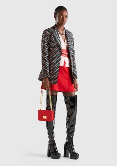  Kadın Pembe Mix Çiçek Desenli Ceket