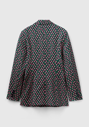  Kadın Pembe Mix Çiçek Desenli Ceket