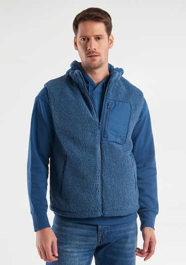  Erkek Denim Teddy Yelek