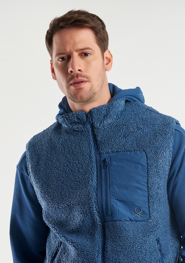  Erkek Denim Teddy Yelek