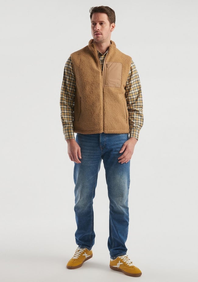  Erkek Kahverengi Teddy Yelek