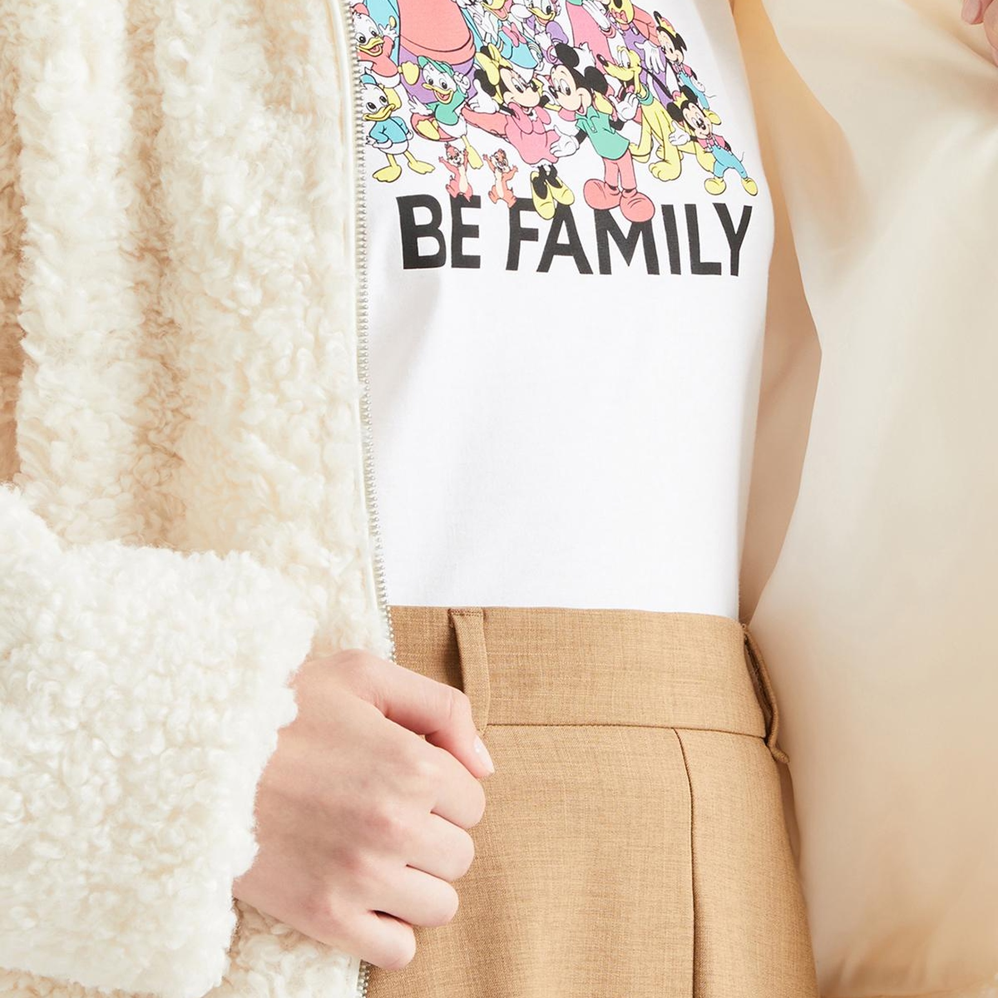 Kadın Krem Teddy Mont