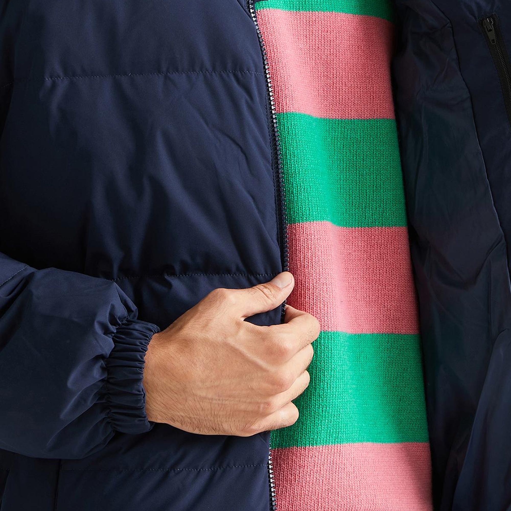 Erkek Lacivert Kaz Tüyü Dolgulu Mont