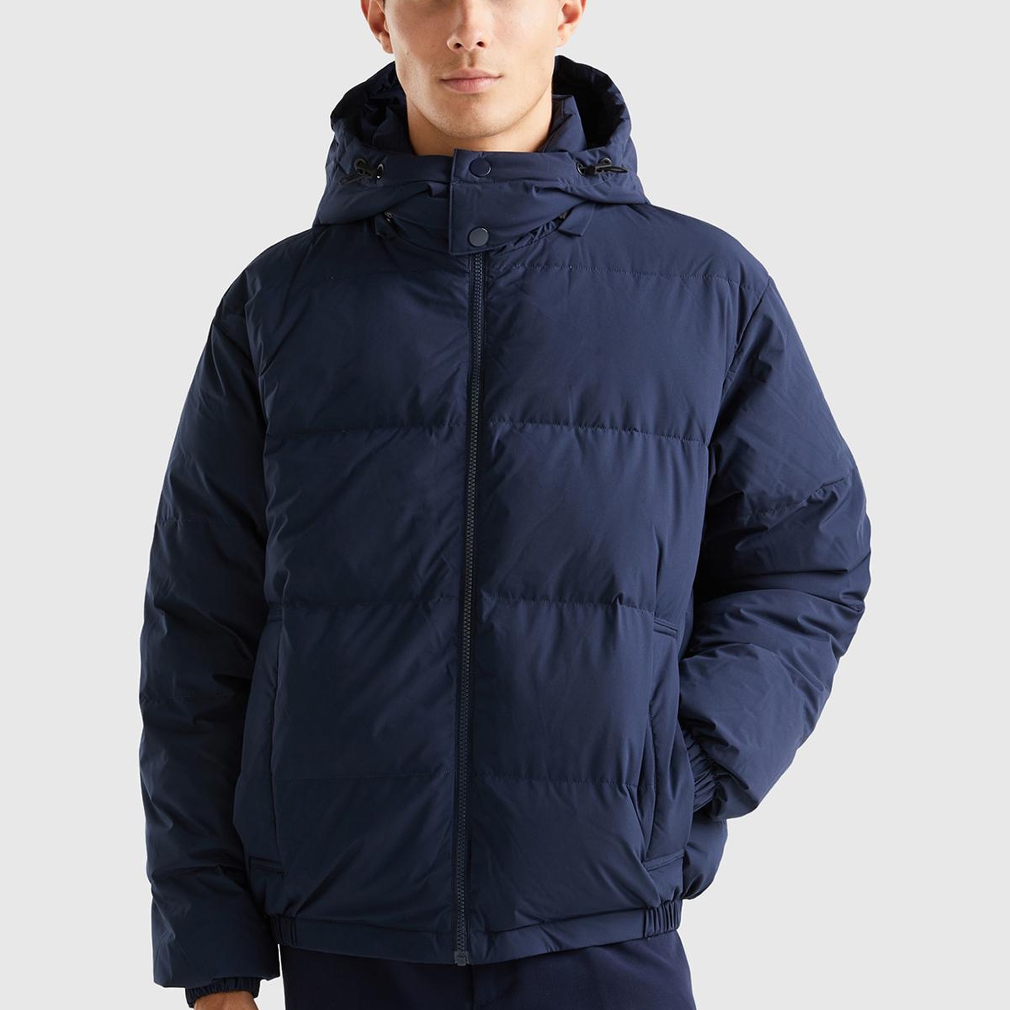 Erkek Lacivert Kaz Tüyü Dolgulu Mont