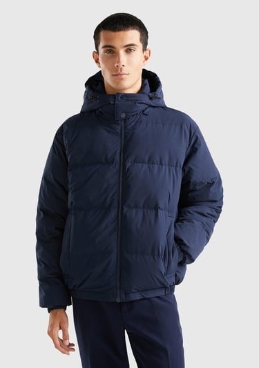  Erkek Lacivert Kaz Tüyü Dolgulu Mont