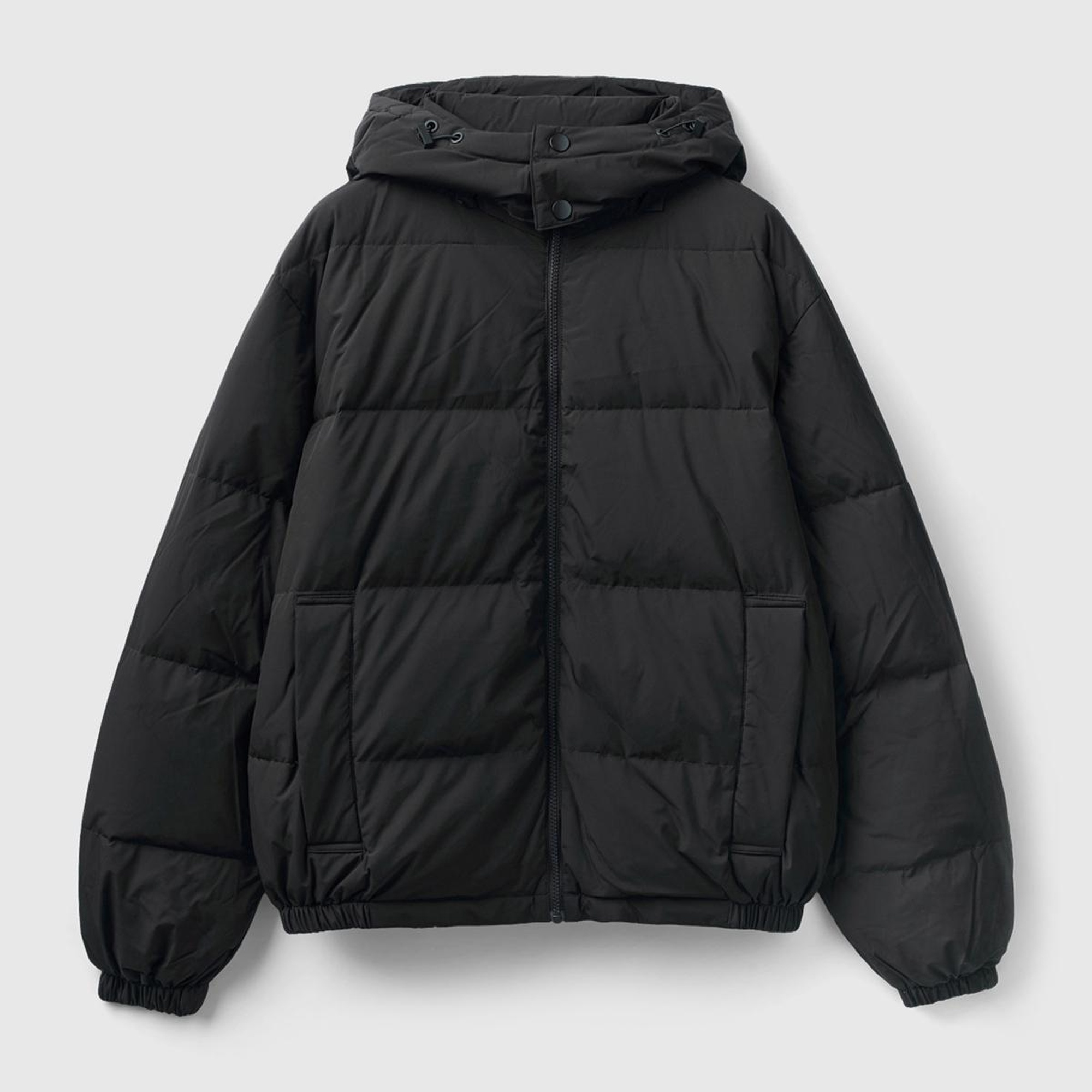 Erkek Siyah Kaz Tüyü Dolgulu Mont