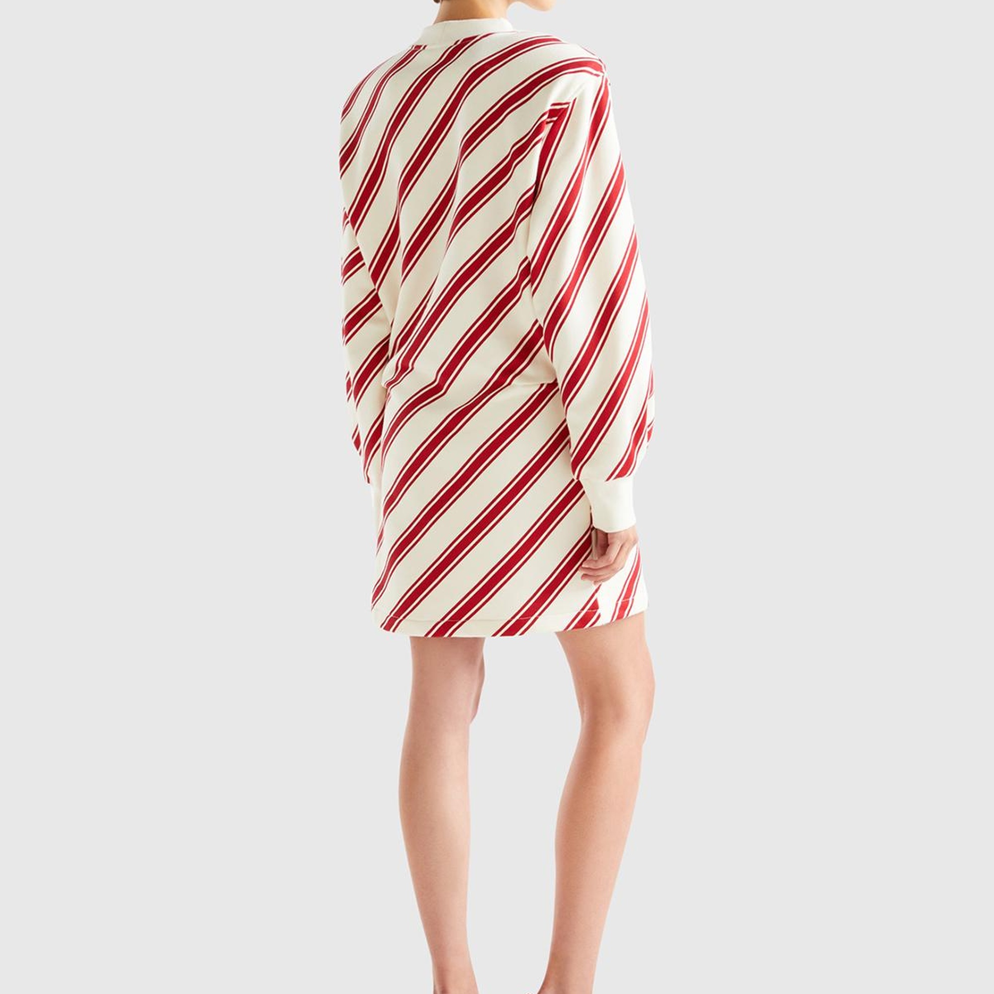 Kadın Kırmızı Mix Uzun Kollu Polarlı Mini Elbise