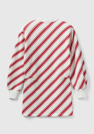  Kadın Kırmızı Mix Uzun Kollu Polarlı Mini Elbise