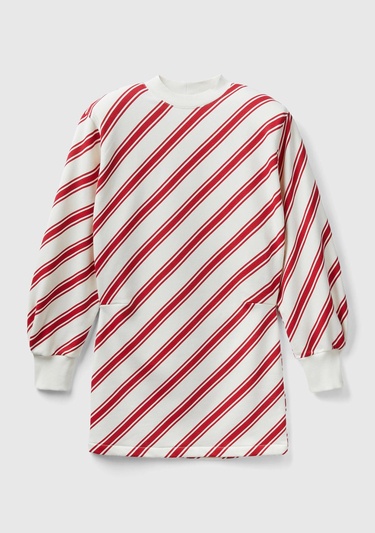  Kadın Kırmızı Mix Uzun Kollu Polarlı Mini Elbise