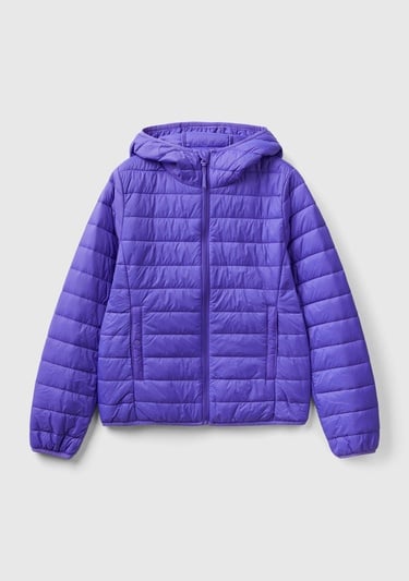  Kadın Mor Recycled Polyester Dolgulu  Pufa Mont