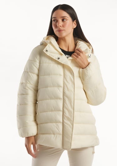  Kadın Krem  Pufa Mont