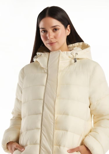  Kadın Krem  Pufa Mont