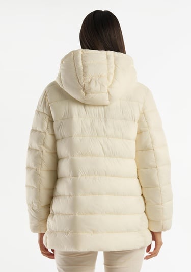  Kadın Krem  Pufa Mont