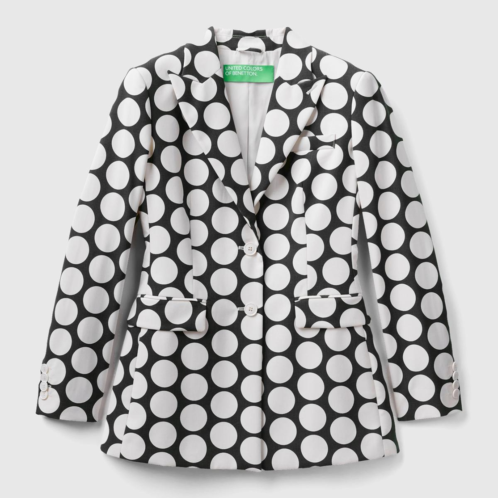 Kadın Siyah Beyaz Puantiyeli Ceket