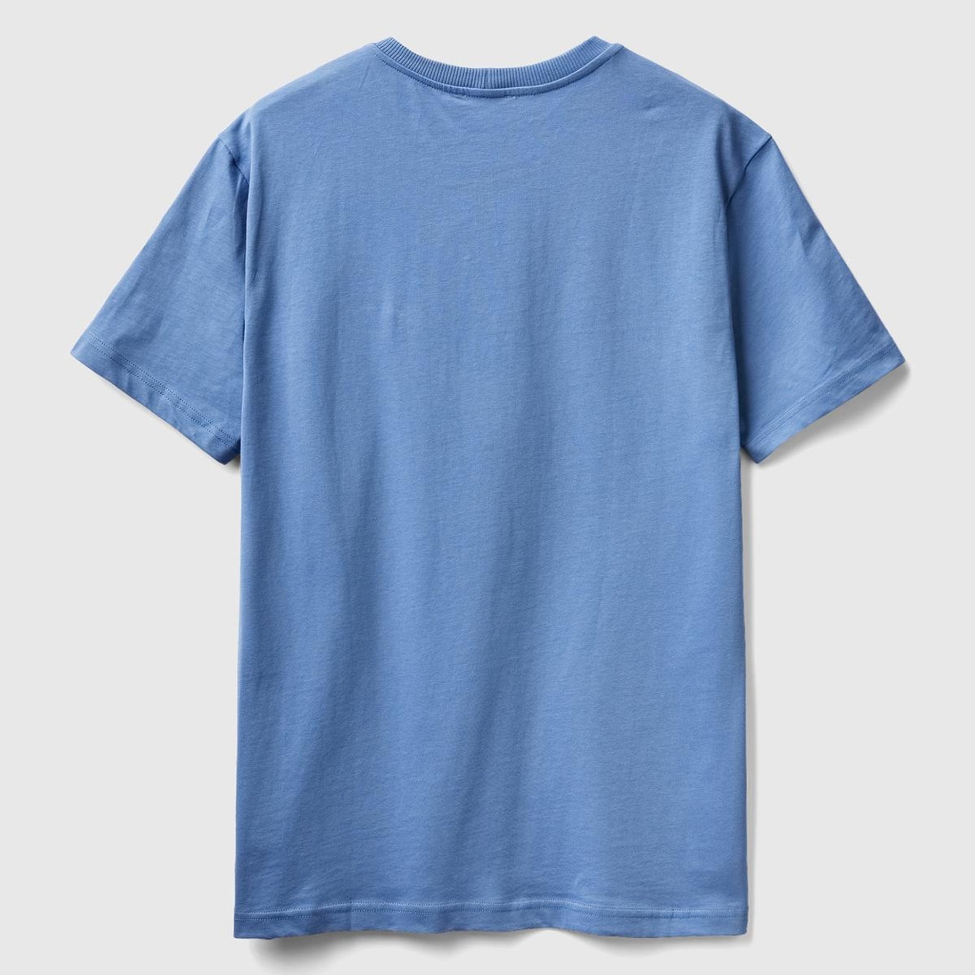 Unisex Havacı Mavi Rahat KALIP Benetton Logo İşlemeli T-Shirt