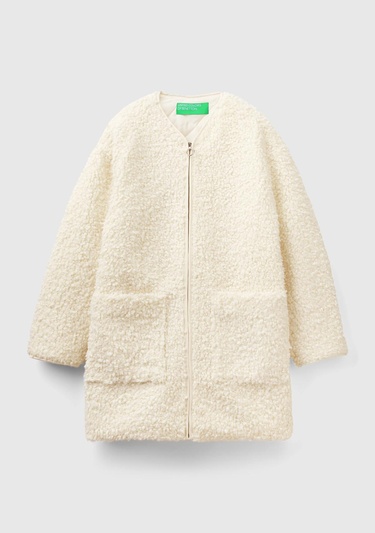  Kadın Krem Yakasız İnce Mont