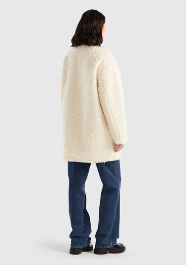  Kadın Krem Yakasız İnce Mont