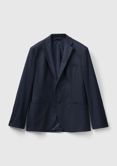  Erkek Siyah-Beyaz Regular Fit Ceket