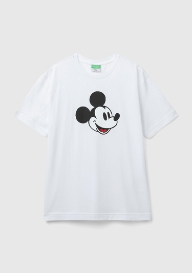  Unisex Beyaz %100 Koton Disney Baskılı T-Shirt