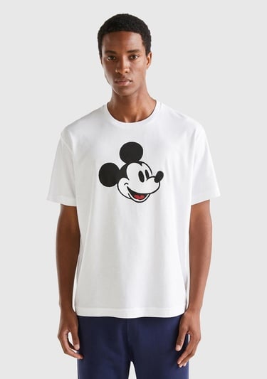  Unisex Beyaz %100 Koton Disney Baskılı T-Shirt