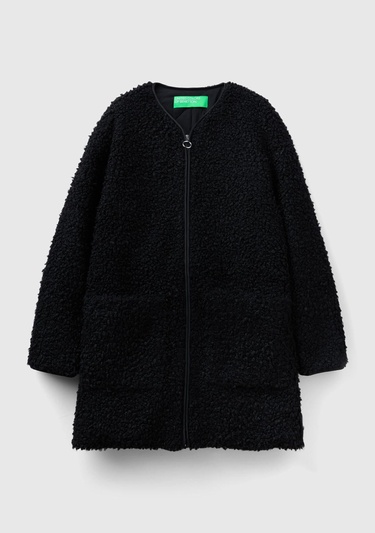  Kadın Siyah Yakasız İnce Mont