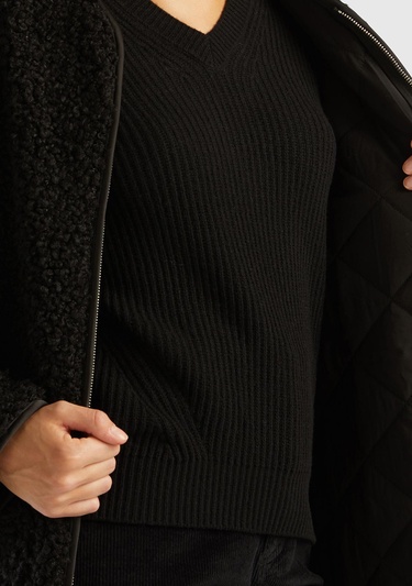  Kadın Siyah Yakasız İnce Mont