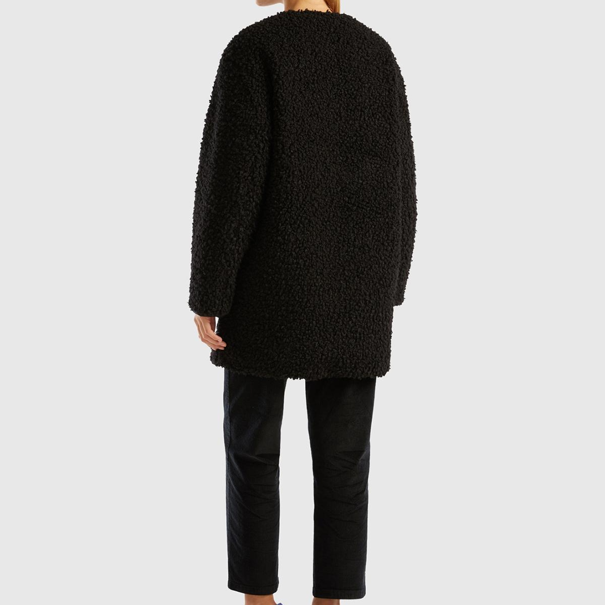 Kadın Siyah Yakasız İnce Mont