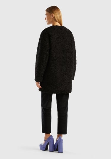  Kadın Siyah Yakasız İnce Mont