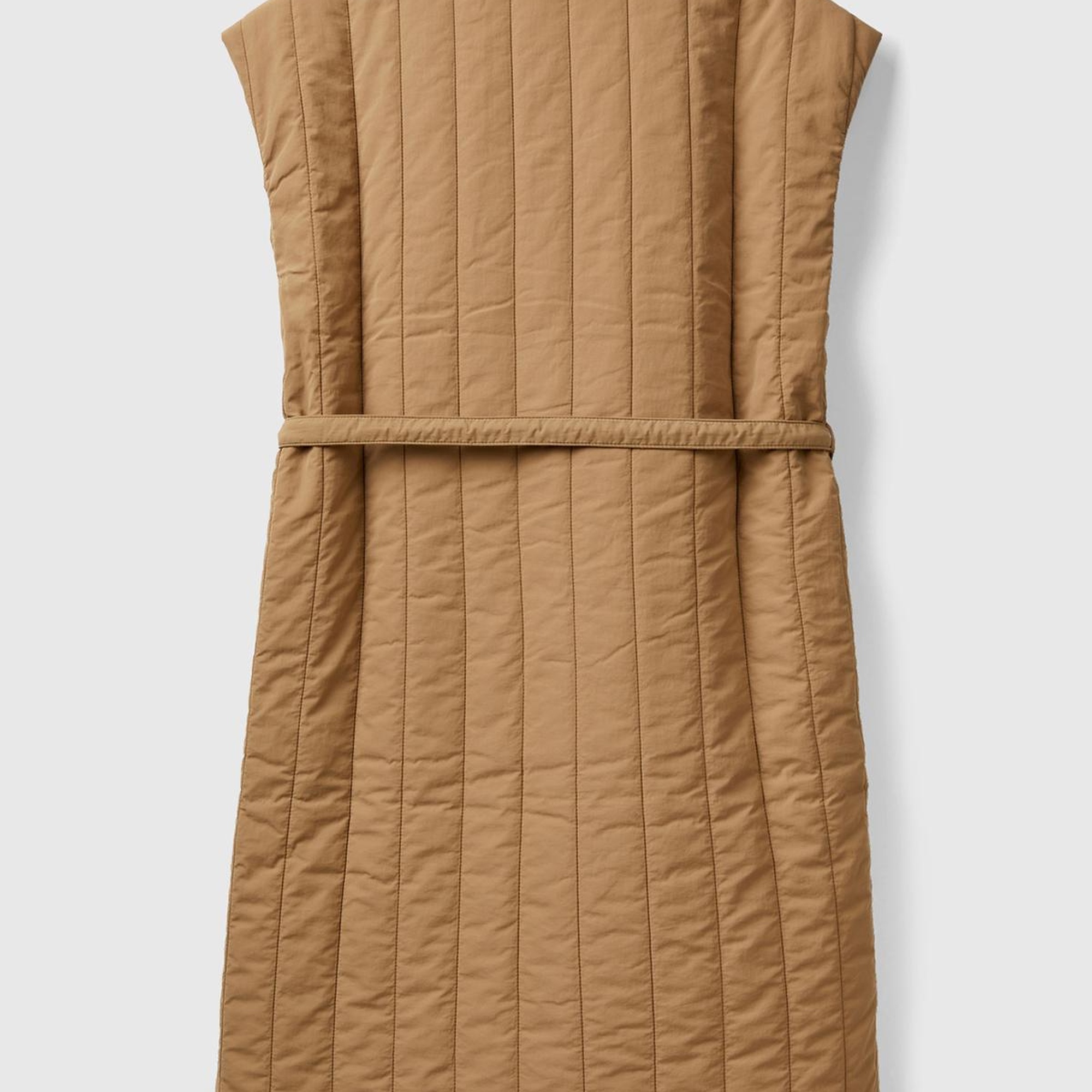 Kadın Kahverengi Şal Yaka Kolsuz Mont