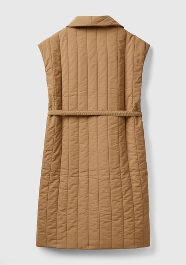  Kadın Kahverengi Şal Yaka Kolsuz Mont