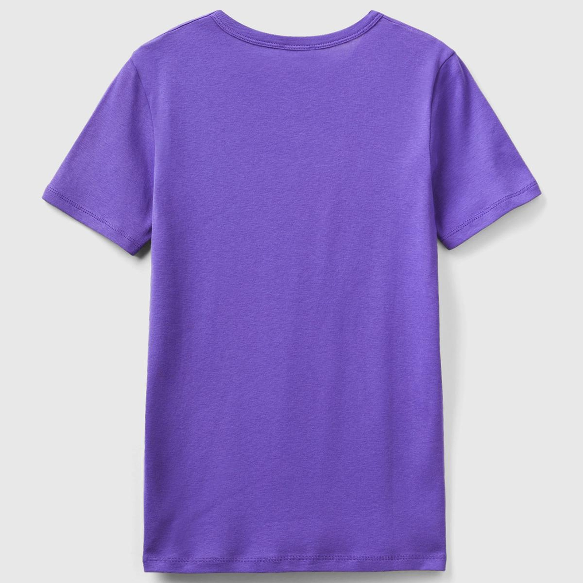 Kadın Mor Basic Kısa Kollu Bisiklet Yaka Tshirt