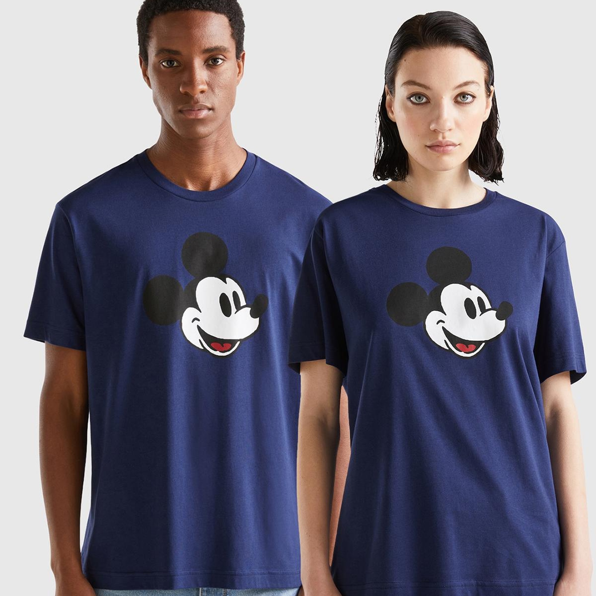 Unisex Lacivert %100 Koton Disney Baskılı T-Shirt