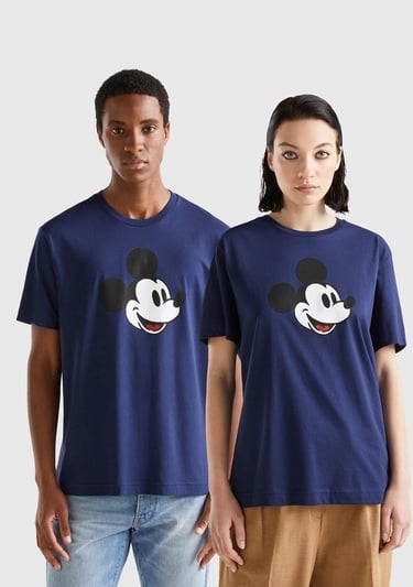  Unisex Lacivert %100 Koton Disney Baskılı T-Shirt