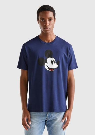  Unisex Lacivert %100 Koton Disney Baskılı T-Shirt