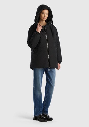  Kadın Siyah Uzun Mont