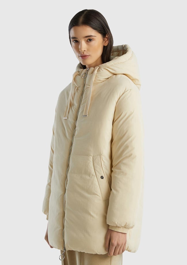  Kadın Bej Uzun Mont