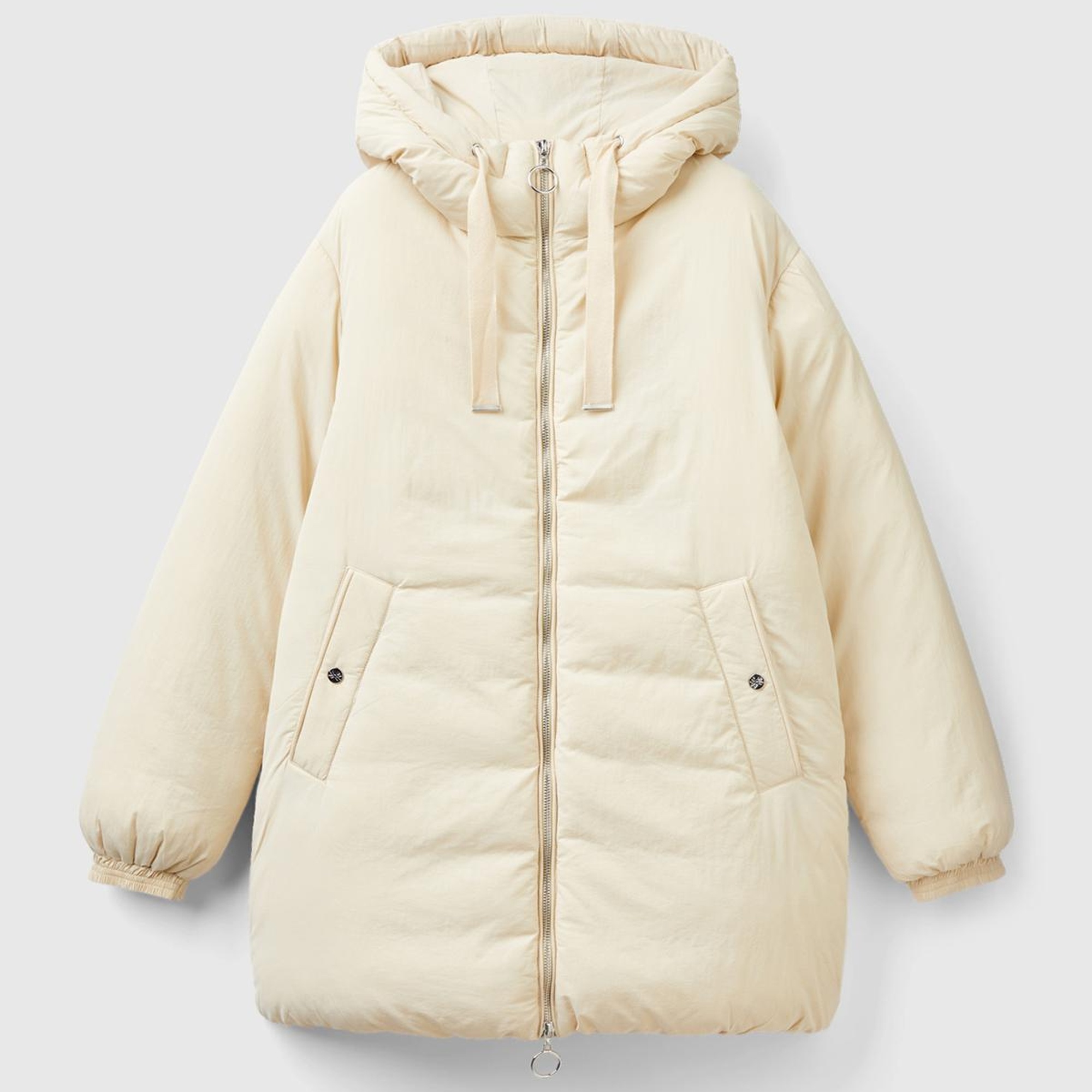 Kadın Bej Uzun Mont