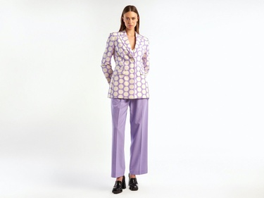  Kadın Lila Puantiyeli Ceket