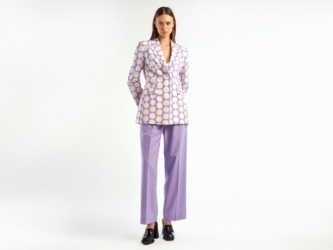  Kadın Lila Puantiyeli Ceket