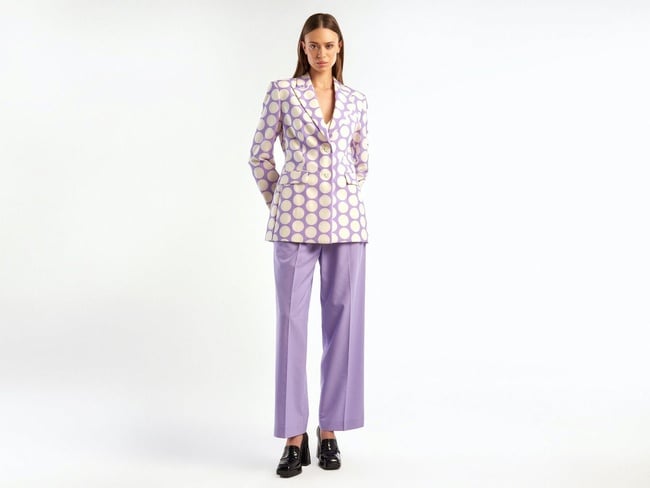  Kadın Lila Puantiyeli Ceket