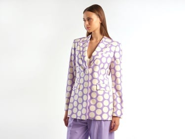  Kadın Lila Puantiyeli Ceket