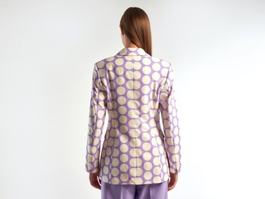  Kadın Lila Puantiyeli Ceket