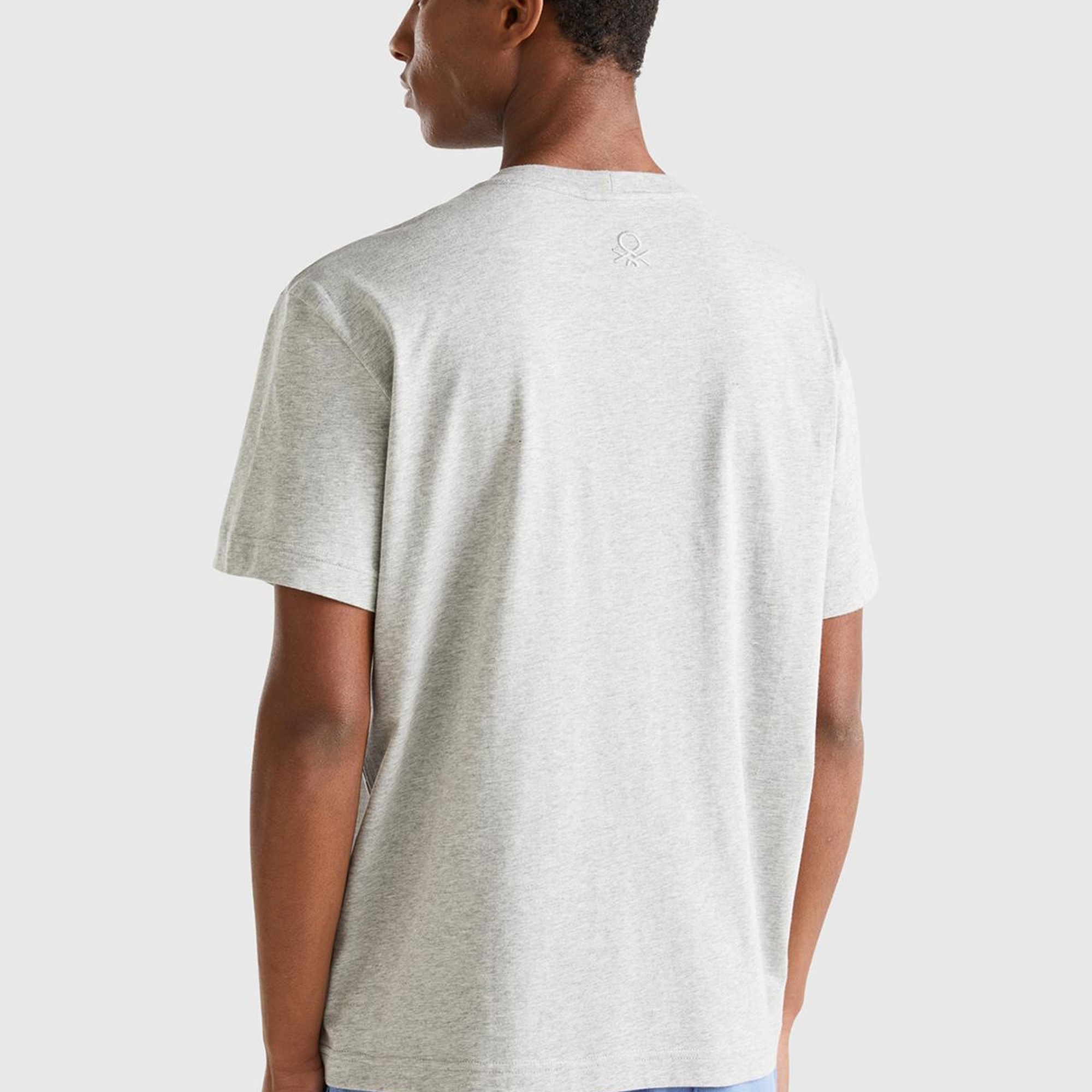 Unisex Gri Melanj %100 Koton Disney Baskılı T-Shirt