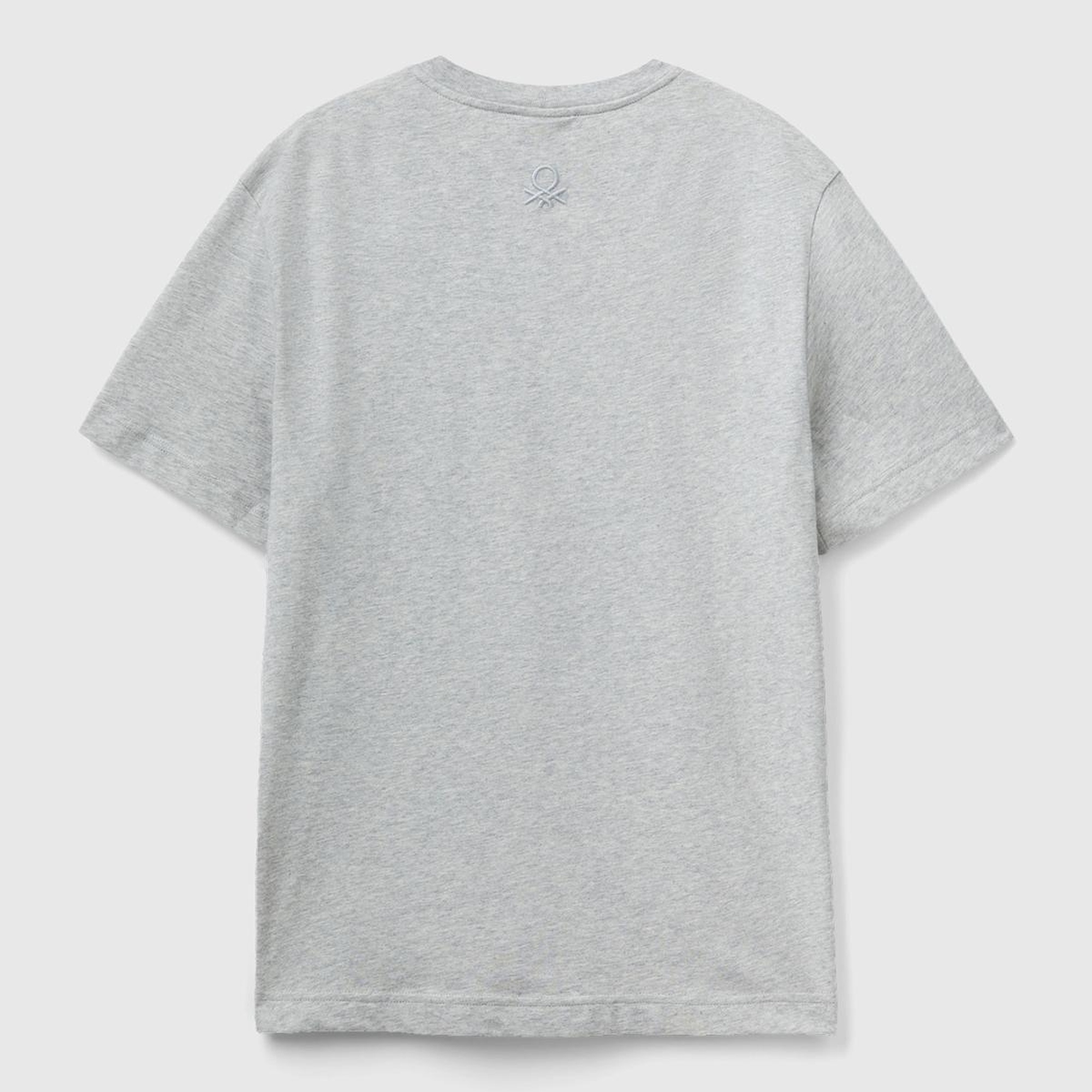 Unisex Gri Melanj %100 Koton Disney Baskılı T-Shirt