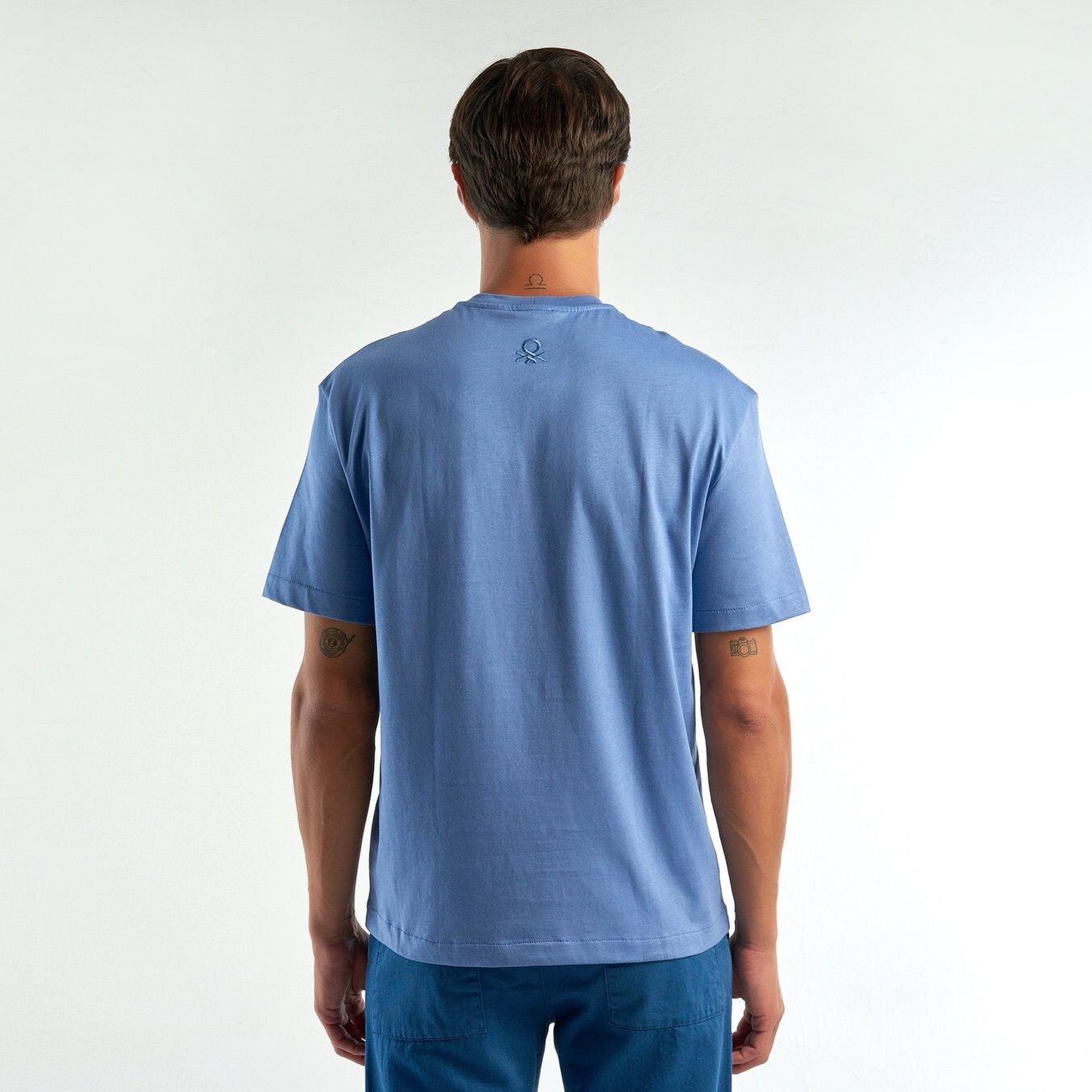 Unisex Havacı Mavi %100 Koton T-Shirt