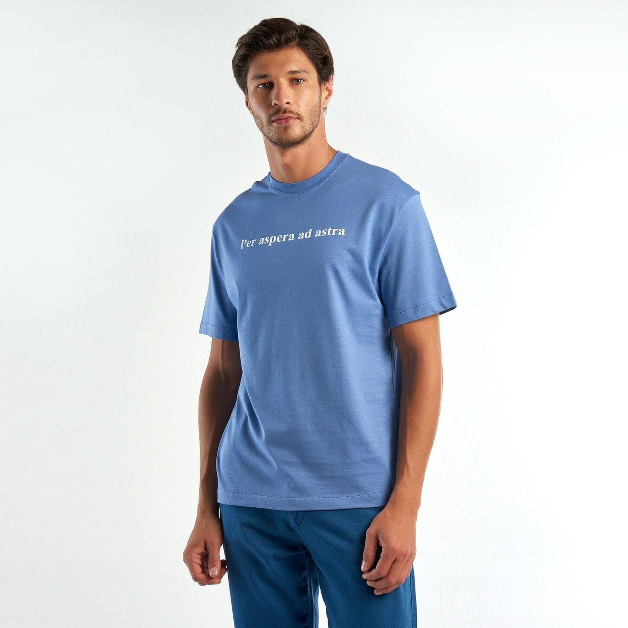 Unisex Havacı Mavi %100 Koton T-Shirt