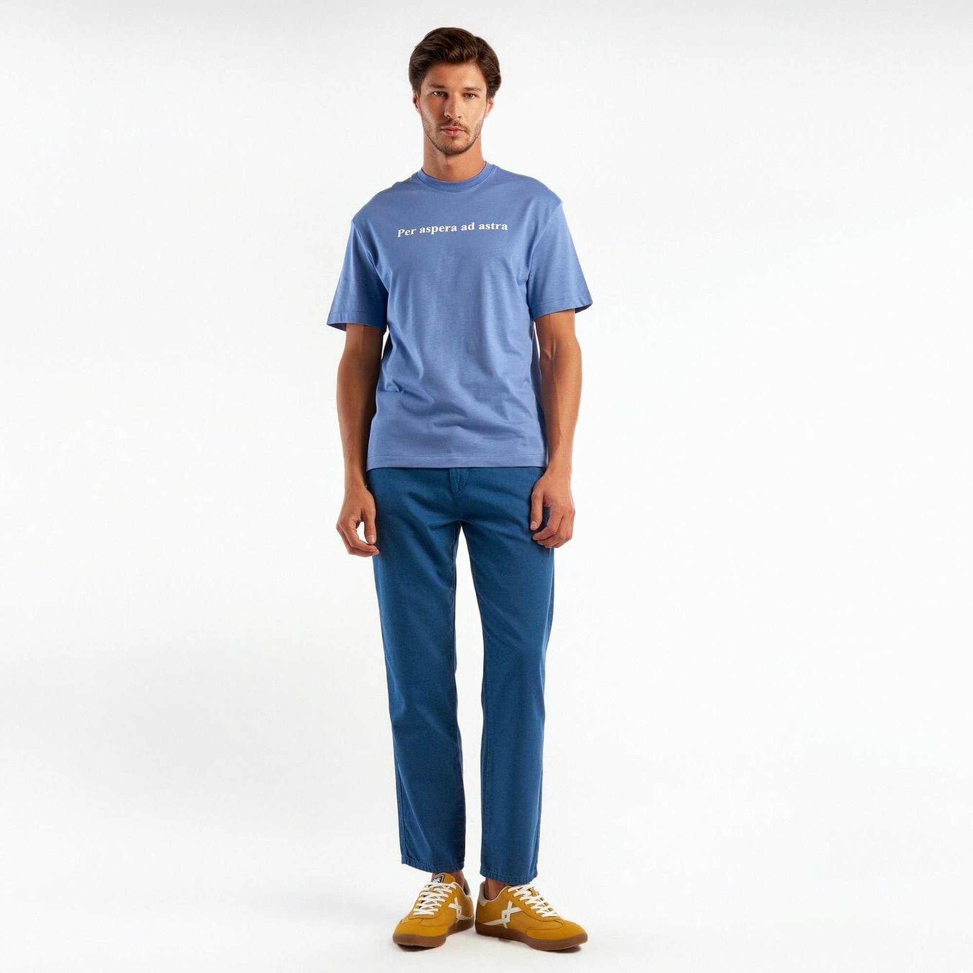 Unisex Havacı Mavi %100 Koton T-Shirt