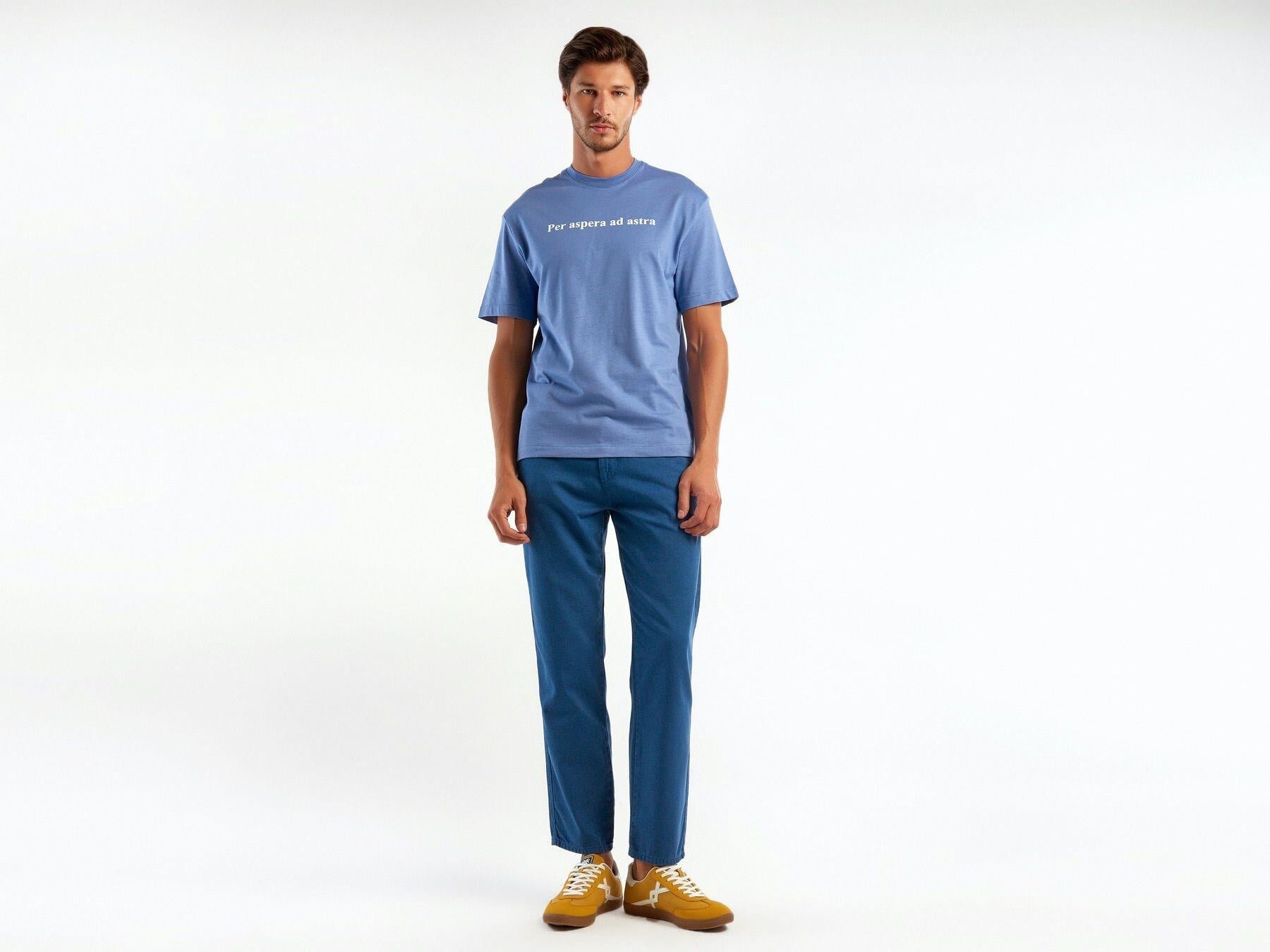  Unisex Havacı Mavi %100 Koton T-Shirt