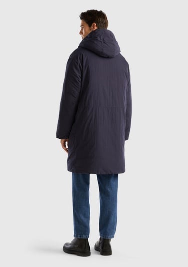  Erkek Lacivert Uzun Kaban